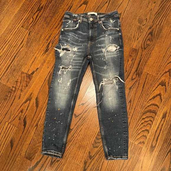 ZARA MENS SKINNY JEANS WITH PAINT SPLATTER SIZE 31 - Picture 1 of 14